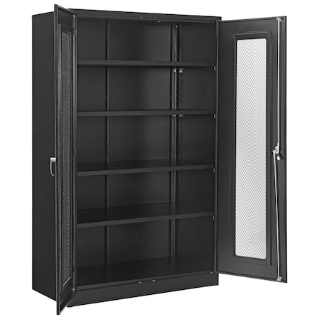 Global Industrial Storage Cabinet, 78 in H, 48 in W, Black 270022BK